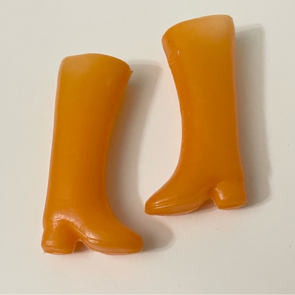 Vintage Barbie Doll Orange Boots Doll Accessory - Picture 11 of 12